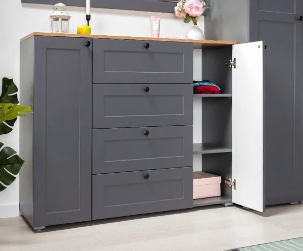 Комод Остин 16.221 серый графит/дуб крафт золотой Комод Остин 16.221 серый графит/дуб крафт золотой