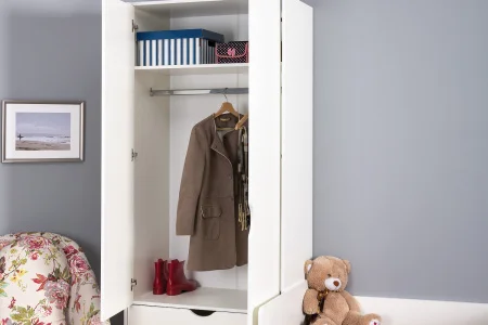 Шкаф для одежды Уна 13.327 белый (поры дерева)