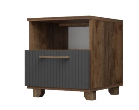 Тумба прикроватная Копенгаген с ящиком дуб самдал/серый графит