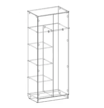 Шкаф 2-х створчатый штанга+полка графит/дуб крафт