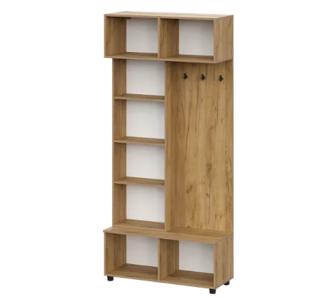 Вешалка Милан дуб золотой/белый матовый (исполнение 2)