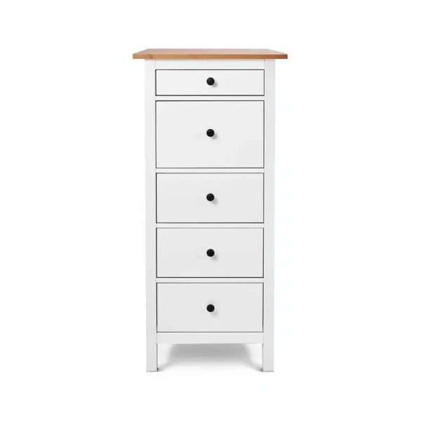Комод 5 ящиков Кымор белый/светло-коричневый Комод 5 ящиков Кымор белый/светло-коричневый