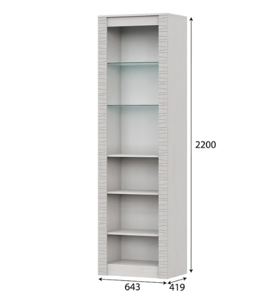 Пенал со стеклом Гамма-20 ясень анкор светлый/сандал светлый Пенал со стеклом Гамма-20 ясень анкор светлый/сандал светлый