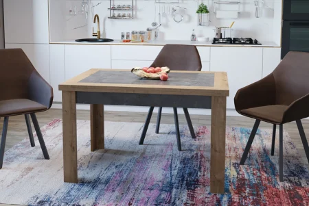 Стол раздвижной Хьюстон тип 4 дуб вотан/моод темный Стол раздвижной Хьюстон тип 4 дуб вотан/моод темный