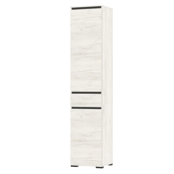 Пенал с ящиком Гретта 2С1Я дуб крафт белый/антрацит