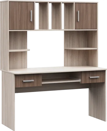 Стол компьютерный №8 ясень шимо темный/шимо светлый