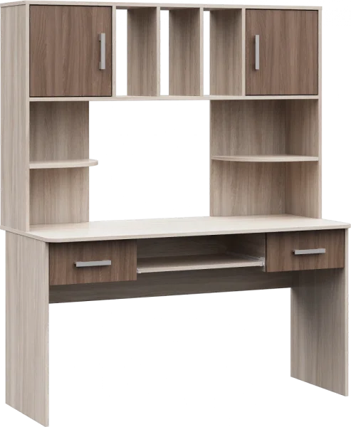 Стол компьютерный №8 ясень шимо темный/шимо светлый