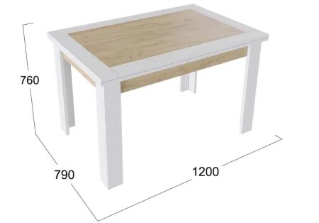 Стол раздвижной Хьюстон тип 4 белый/дуб крафт золотой