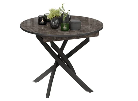 Стол обеденный Diamond тип 3 ателье темный глянец