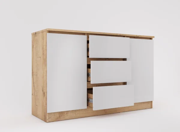 Комод Охта Лайт 1200.3 дуб вотан/белый Комод Охта Лайт 1200.3 дуб вотан/белый