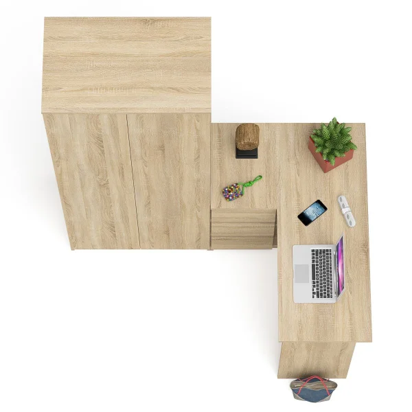 Комплект стол компьютерный МС-16 левый + Шкаф МШ 800.1 дуб сонома