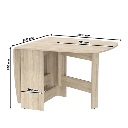 Стол-книжка раскладной 1-65 дуб сонома