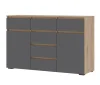Комод 6 ящиков Хелен КМ-05 серый графит/дуб крафт золото