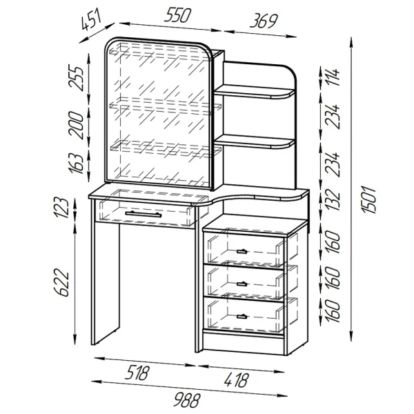 Трюмо 4-25101 Верона дуб крафт серый/скандинавское дерево белое Трюмо 4-25101 Верона дуб крафт серый/скандинавское дерево белое