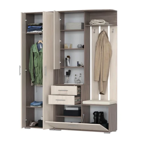 Модульная прихожая Домино бодега тёмный/бодега светлый