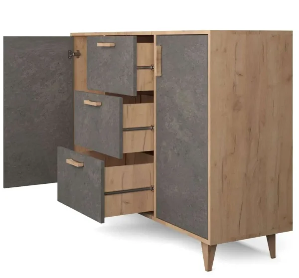 Комод Эго К-2 (НГ) дуб крафт золотой/камень темный Комод Эго К-2 (НГ) дуб крафт золотой/камень темный