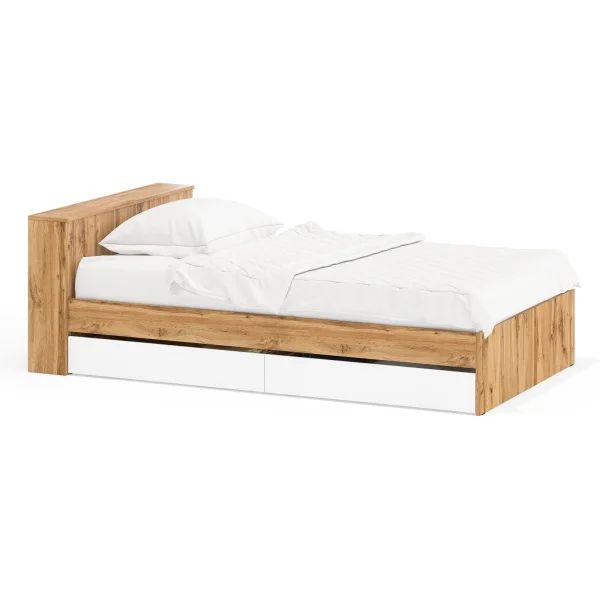 Кровать с ящиками Ксения дуб вотан/белый Кровать с ящиками Ксения дуб вотан/белый