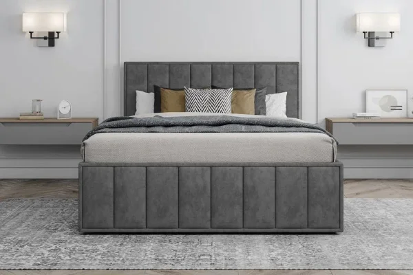 Кровать Лана 180х200 с подъемным механизмом, велюр графит софт Кровать Лана 180х200 с подъемным механизмом, велюр графит софт