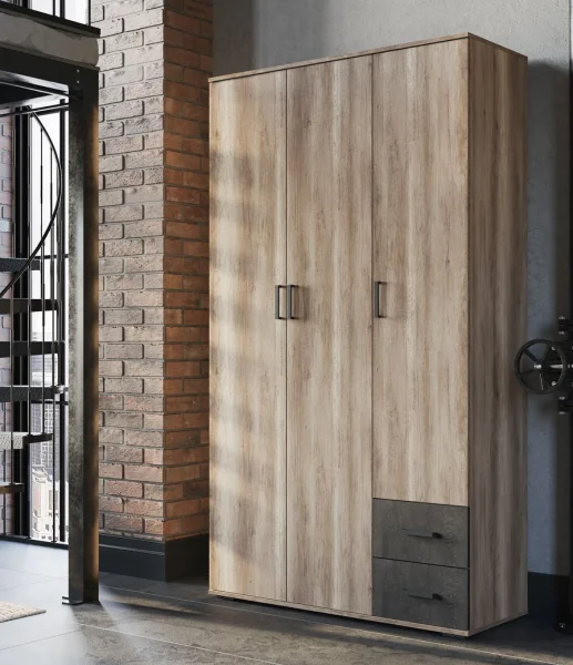 Шкаф Соло-1 (Нельсон ШК-01) дуб каньон/железный камень