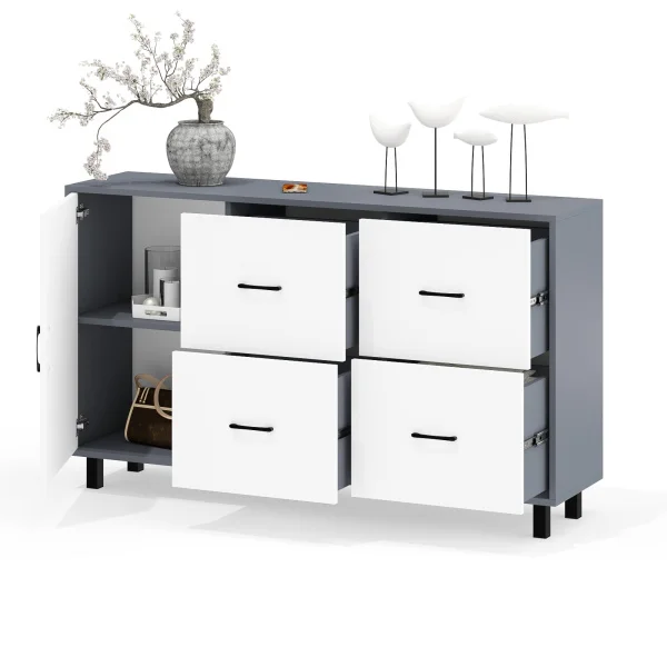 Комод 125-1504 графит/белый Комод 125-1504 графит/белый