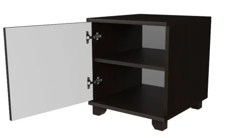 Тумба прикроватная со створкой Копенгаген венге/черный матовый