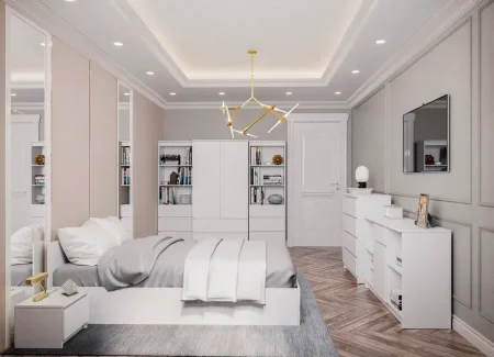 Кровать двуспальная Мори КРМ 1600.1 белый