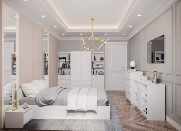 Кровать двуспальная Мори КРМ 1600.1 белый Кровать двуспальная Мори КРМ 1600.1 белый