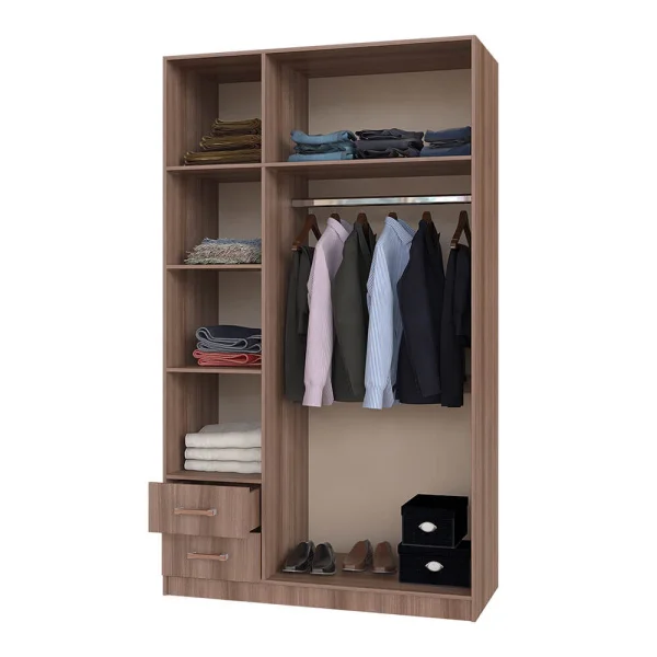 Шкаф трёхстворчатый с ящиками 1290х2100х560 венге/лоредо