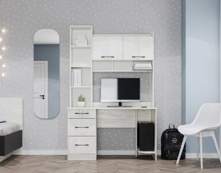 Стол компьютерный ПКС-5 дуб крафт белый