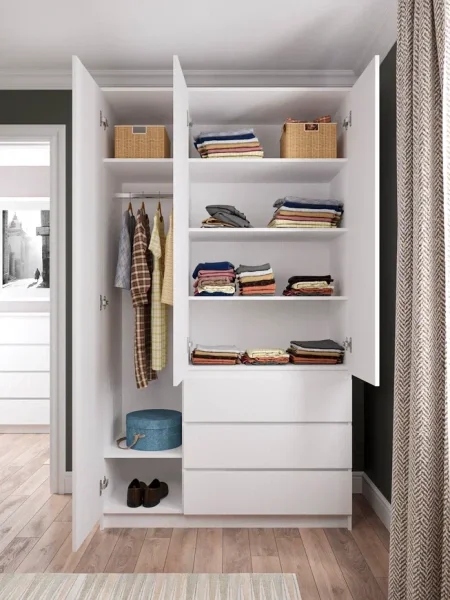 Шкаф трехдверный Мори МШ 1200.1 белый