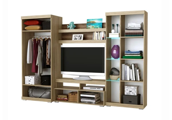 Гостиная Соната дуб сонома/белый глянец