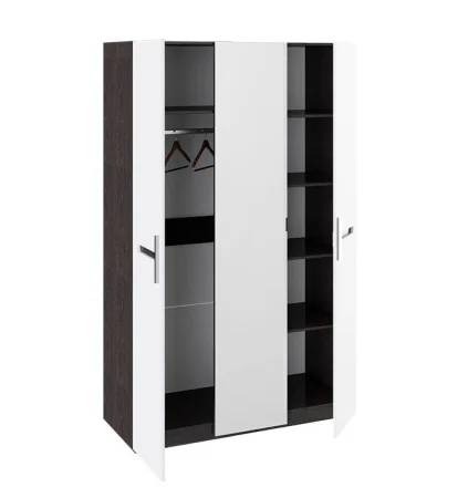 Шкаф комбинированный с 3-мя дверями Фьюжн венге/белый глянец