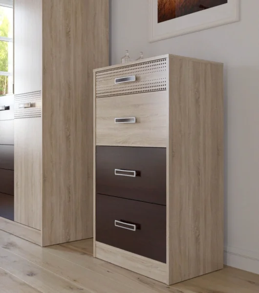 Комод Румба 4-4427 дуб сонома/венге Комод Румба 4-4427 дуб сонома/венге