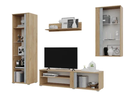 Гостиная Омега дуб крафт золотой/бетон