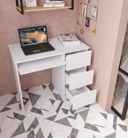 Стол письменный Мори МС-6 правый белый