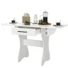 Стол обеденный раскладной с ящиком 6-02.120 белый