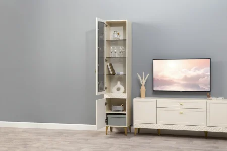 Шкаф-витрина Марион 16.397.01 слоновая кость