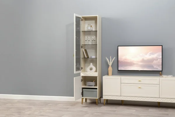 Шкаф-витрина Марион 16.397.01 слоновая кость