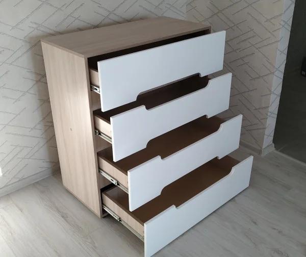 Комод Палермо-3 КМ-022 ясень шимо светлый/белый глянец Комод Палермо-3 КМ-022 ясень шимо светлый/белый глянец