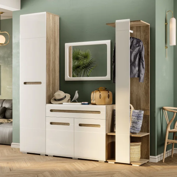 Шкаф одностворчатый Наоми ШК-25 дуб каньон/белый глянец