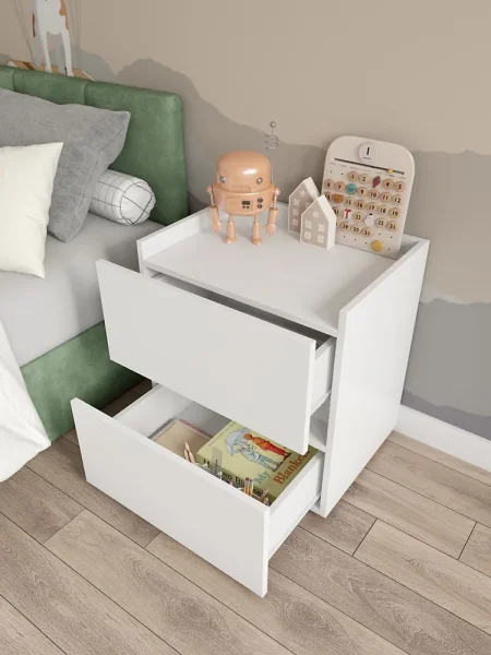 Тумба прикроватная с двумя ящиками 50 белый Тумба прикроватная с двумя ящиками 50 белый