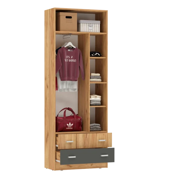 Шкаф Мартина дуб крафт/графит