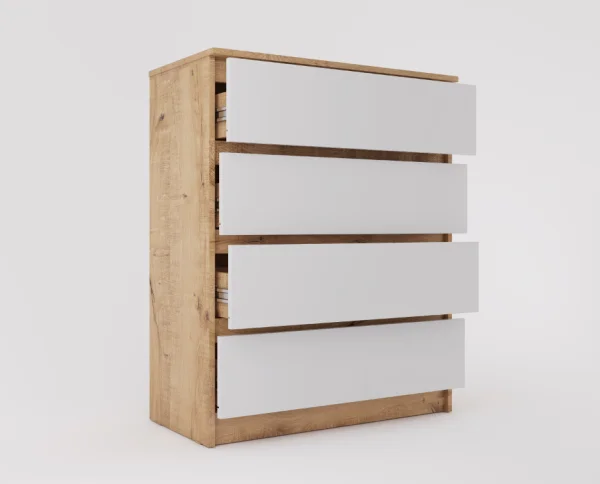 Комод Охта Лайт 800.4 дуб вотан/белый Комод Охта Лайт 800.4 дуб вотан/белый