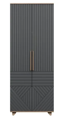 Шкаф 2-х створчатый Копенгаген дуб самдал/серый графит