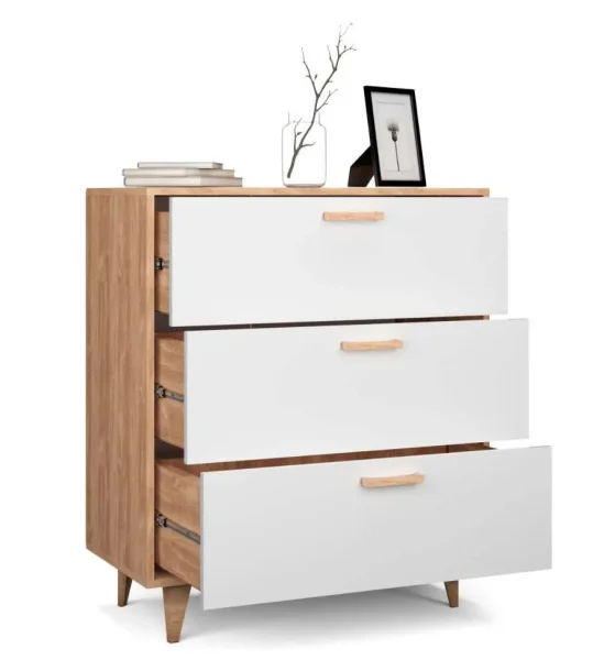 Комод Эго К-3 (НГ) дуб крафт золотой/белый глянец Комод Эго К-3 (НГ) дуб крафт золотой/белый глянец