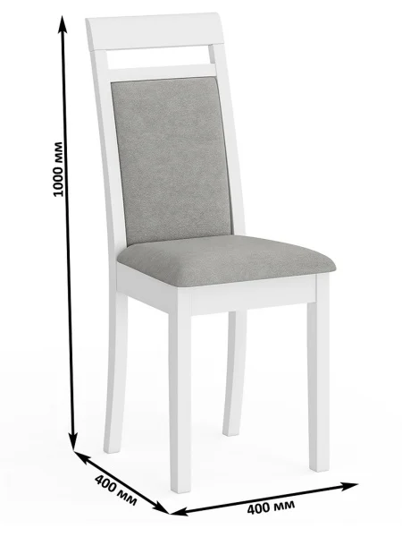 Стул Гольф-12 белый, ткань велюр серый 63 Стул Гольф-12 белый, ткань велюр серый 63