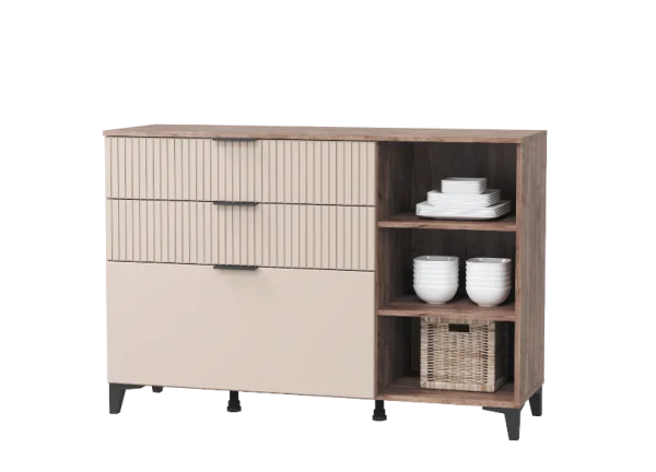 Комод Тоскана с 1 дверцей и 3 ящиками дуб табачный/бисквит Комод Тоскана с 1 дверцей и 3 ящиками дуб табачный/бисквит