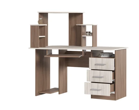 Стол компьютерный №1 шимо темный/шимо светлый