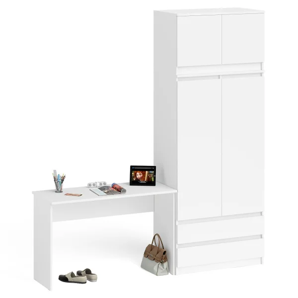 Шкаф распашной с антресолью Мори МШ 900.1+МА 900.1 белый