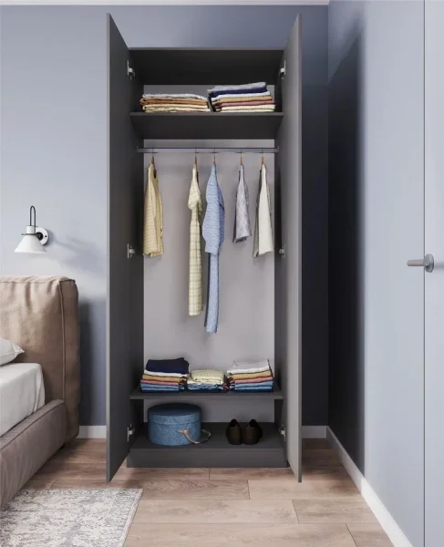 Шкаф двухдверный Мори МШ 800.1 графит